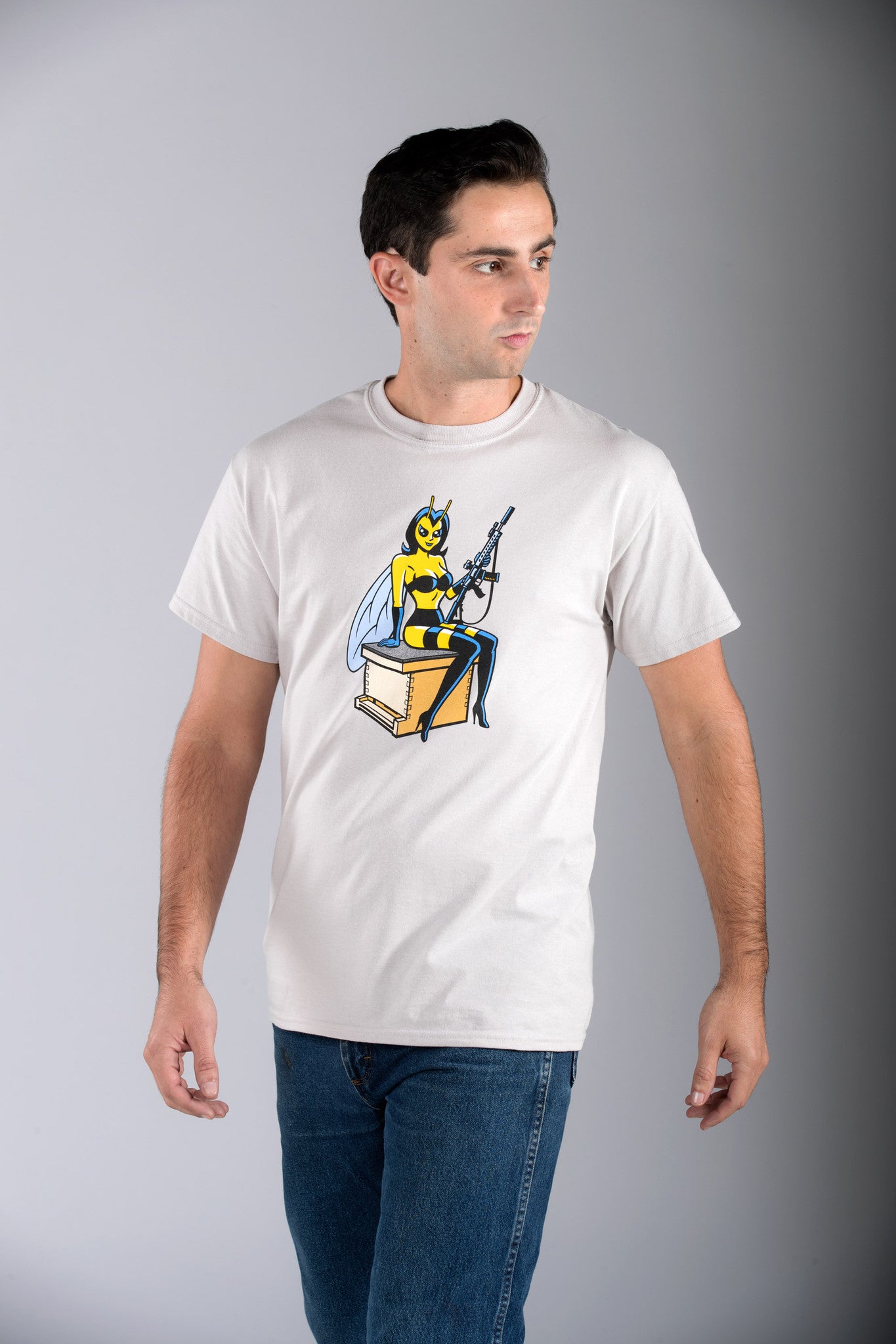 Men's "Protect The Hive" M4 T-Shirt - Ice Grey