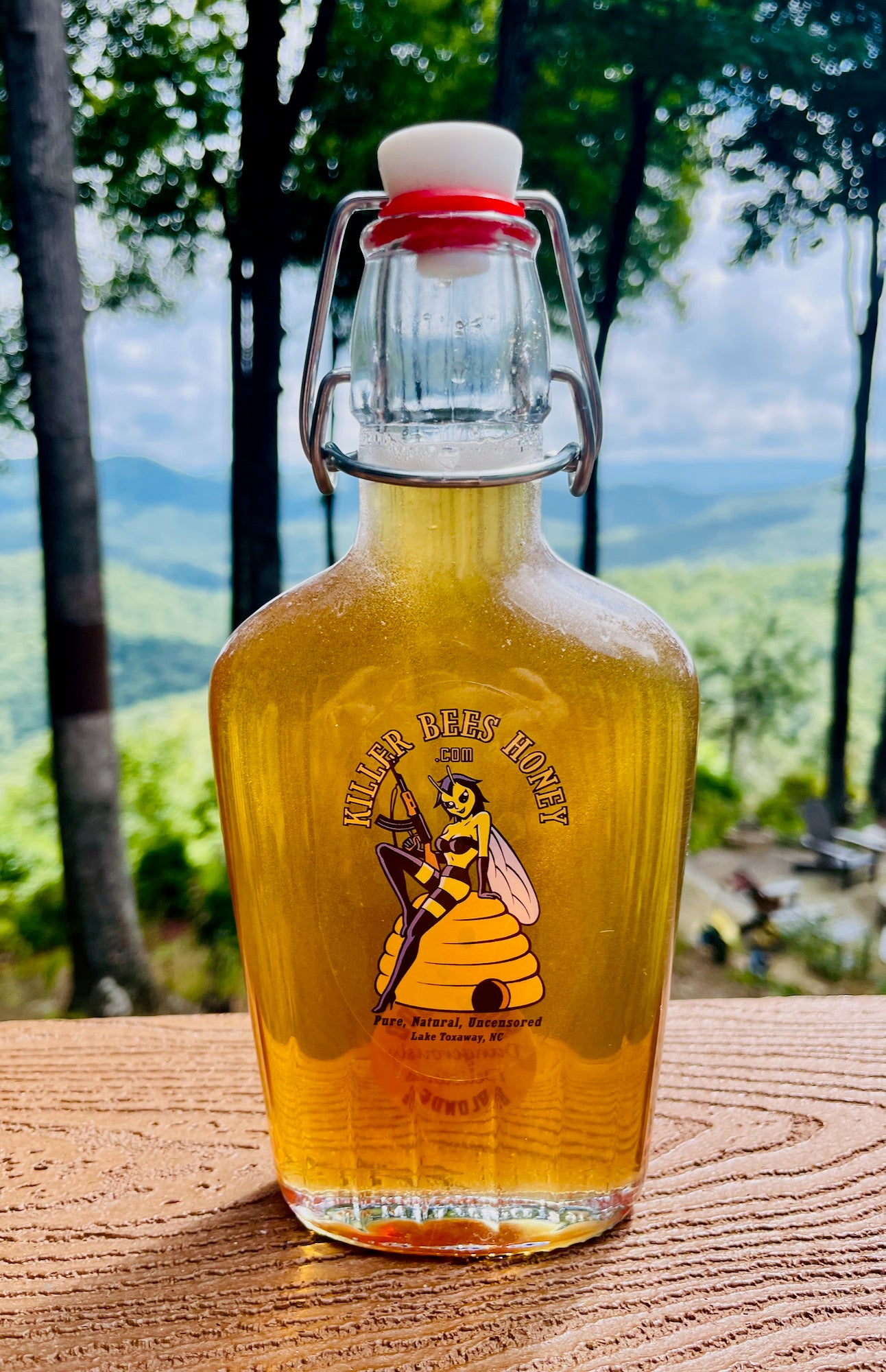 Handblown Italian Sourwood Honey Gift Bottle